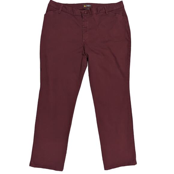LEE Relaxed Fit Straight Leg‎ Jeans Women Size 18 Inseam 30" Mid-Rise Red - Picture 1 of 10